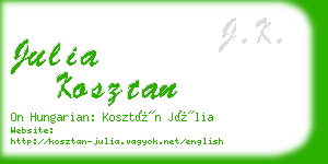 julia kosztan business card